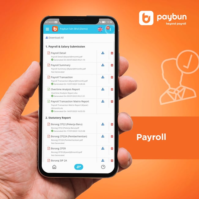 mobile interface - Payroll
